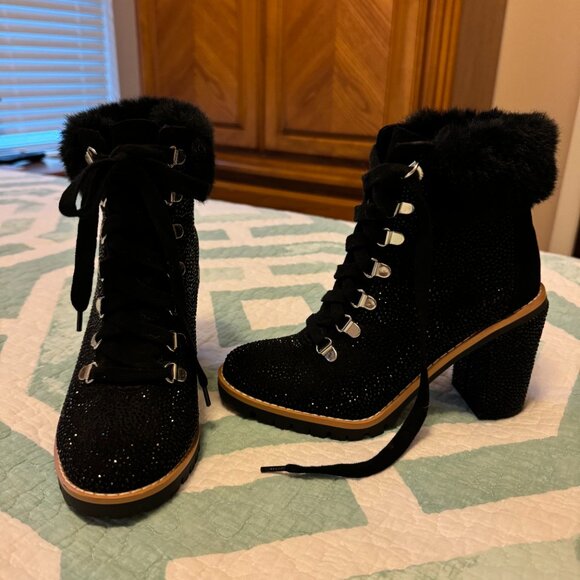 I.N.C. Women's Lesia High-Heel Rhinestone Bling Hiker Booties, Size 6M, NWOB - Picture 3 of 6